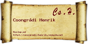 Csongrádi Henrik névjegykártya