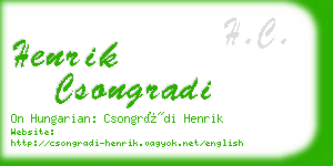 henrik csongradi business card